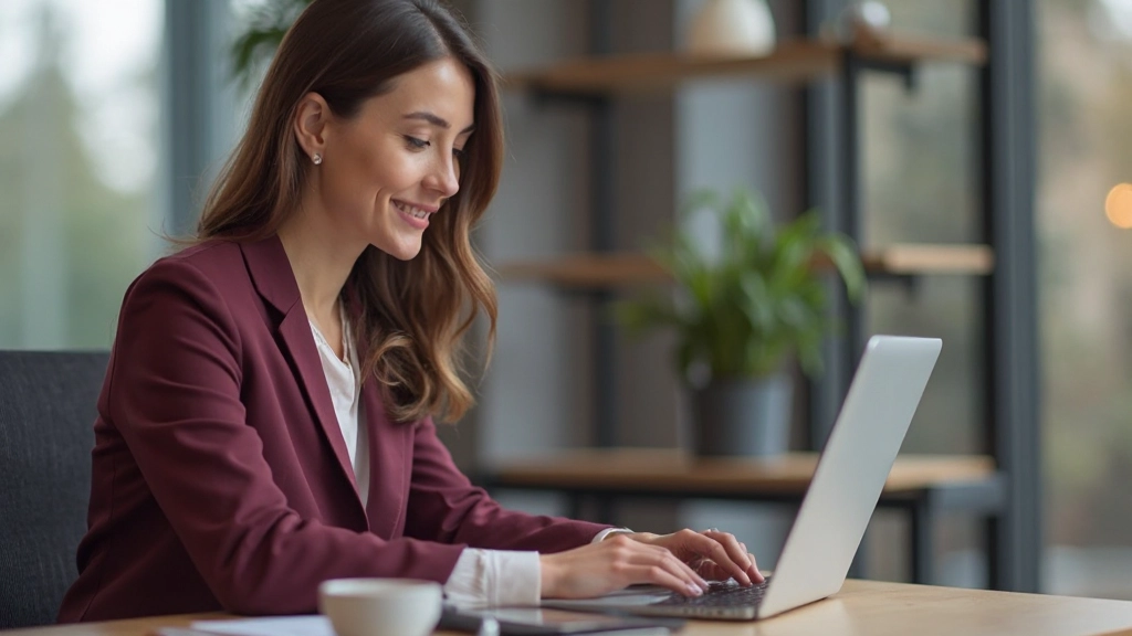 Professional woman conducting video conference call with international business partners