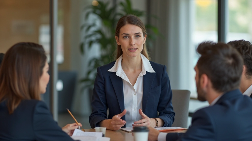 Profesionálna žena vedúca obchodnú prezentáciu v angličtine